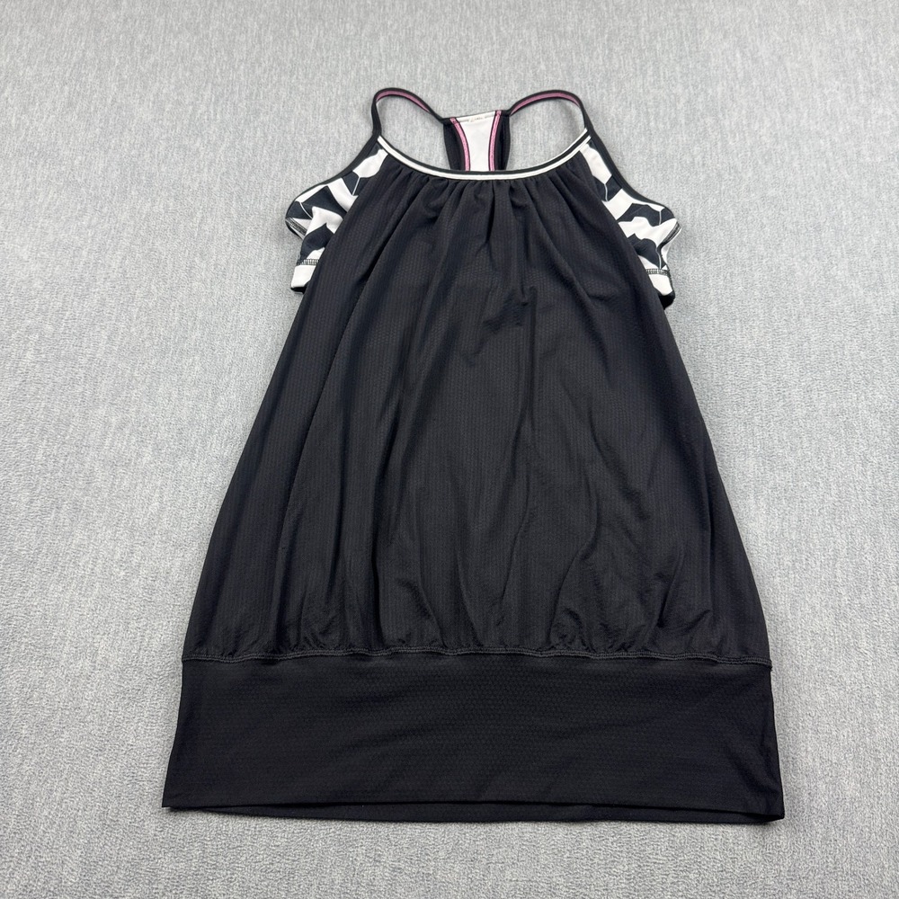 Lululemon No Limit Tank Top Womens 8 Black White Arrow Chevron Yoga Gym Active‎